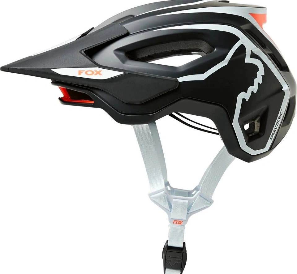 New Fox Speedframe Helmet Black Gray Orange SIZE SMALL