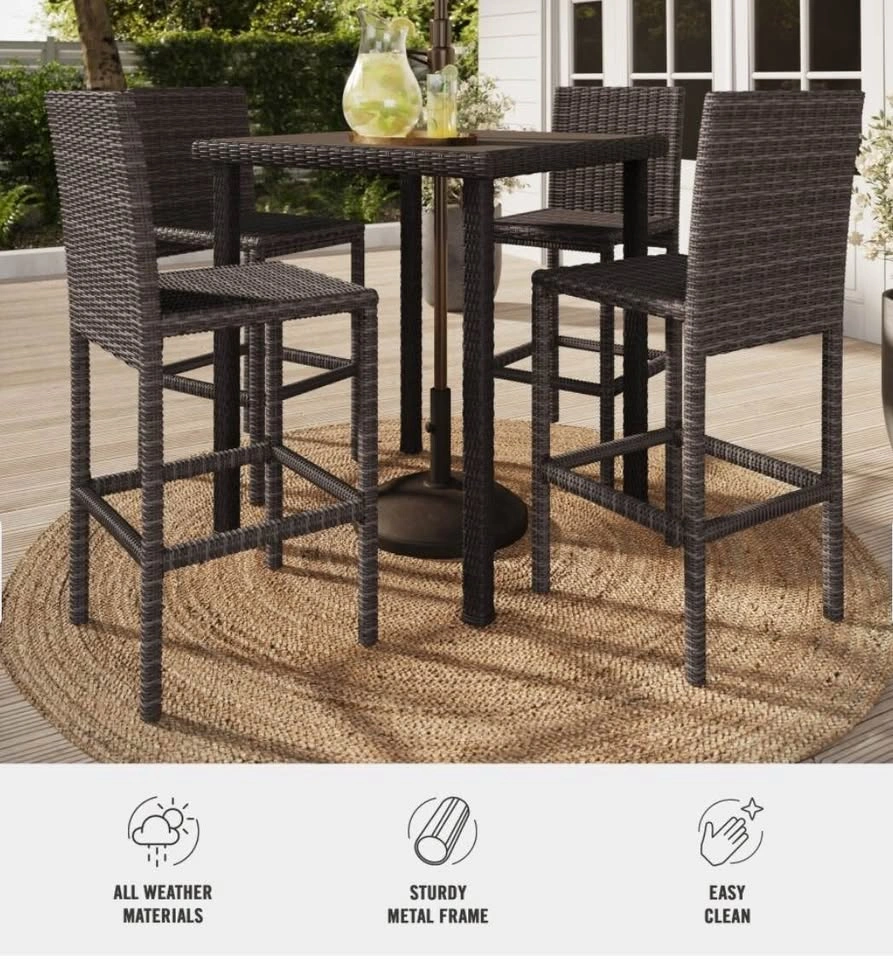 Martha Stewart Outdoor Wicker Bar Stools Brown Set of 2 NO TABLE - photo 3