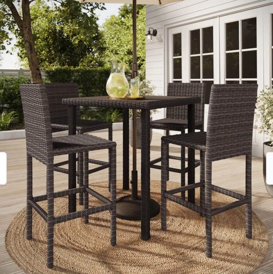 Martha Stewart Outdoor Wicker Bar Stools Brown Set of 2 NO TABLE - photo 4