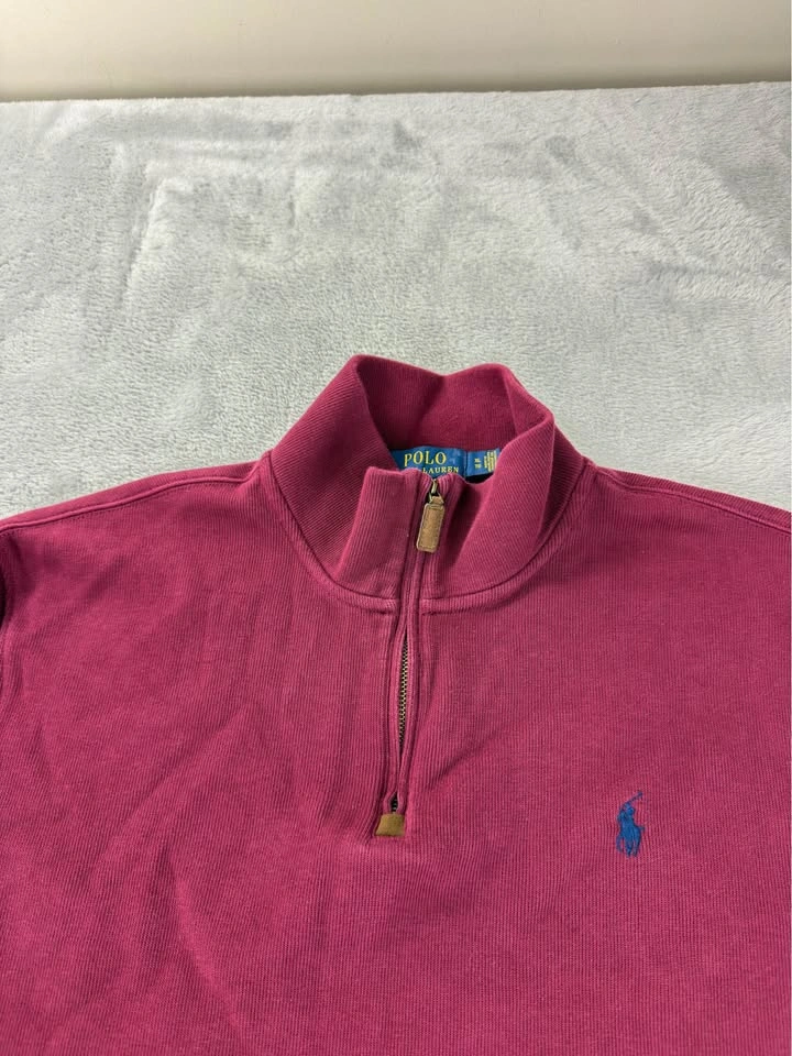 Polo Ralph Lauren Men's XL Red 1/4 Zip Cotton Sweater - photo 3