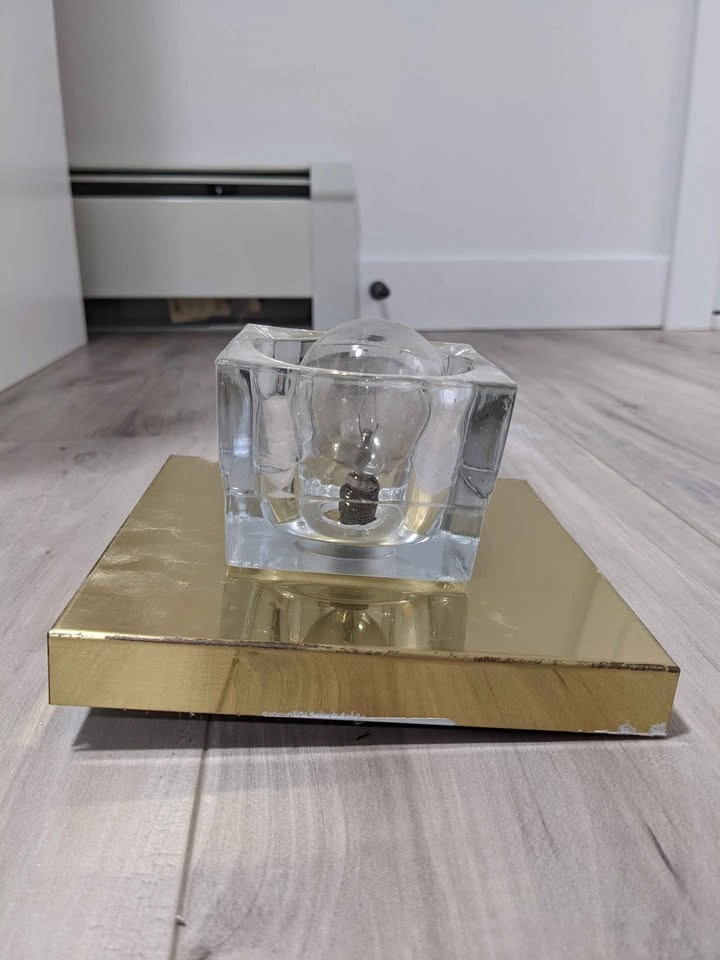 Set of 3 Vintage Brass Ceiling Lamp Light Fixture - photo 4