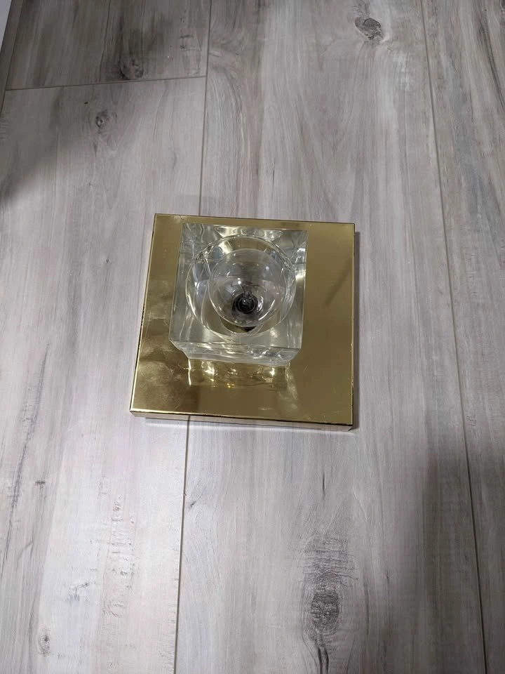 Set of 3 Vintage Brass Ceiling Lamp Light Fixture - photo 5