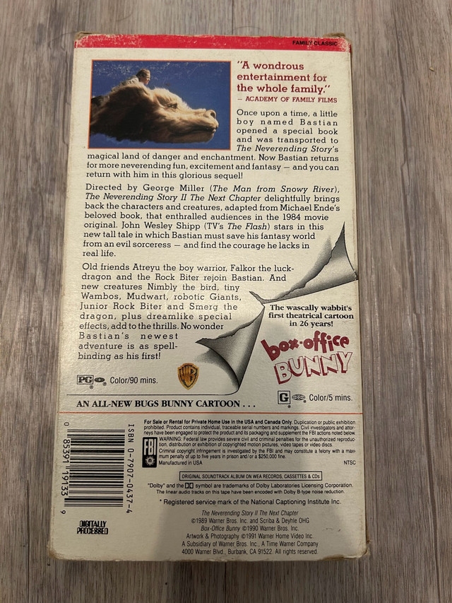The never ending story 2 vhs - photo 2