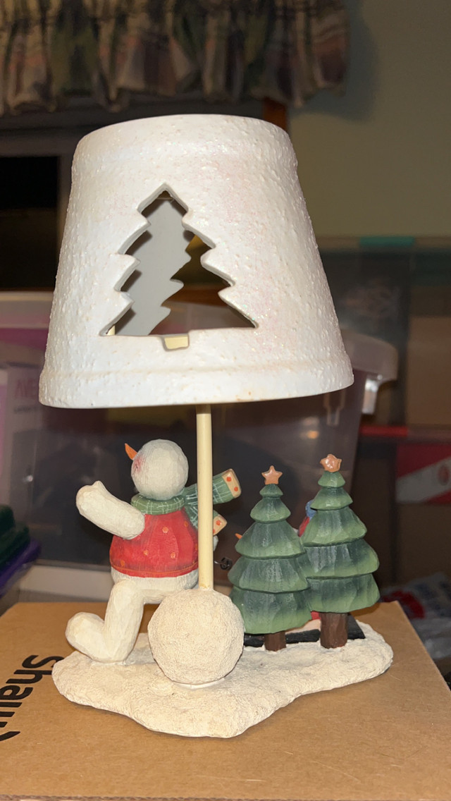 Snowman Christmas candle holder lamp - photo 2