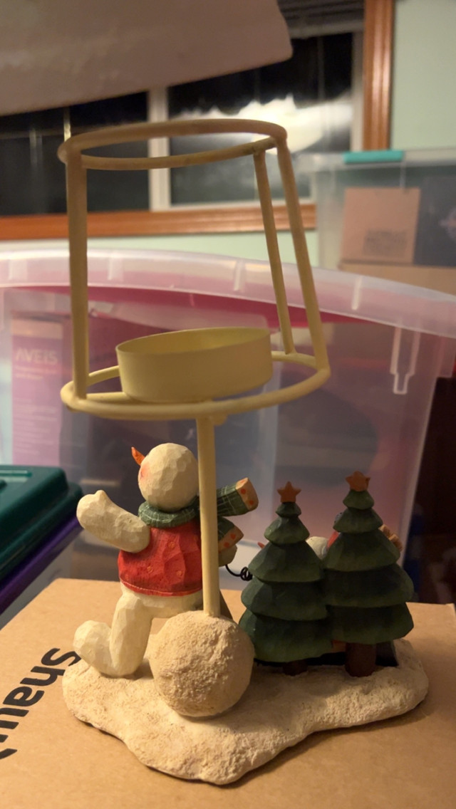 Snowman Christmas candle holder lamp - photo 4