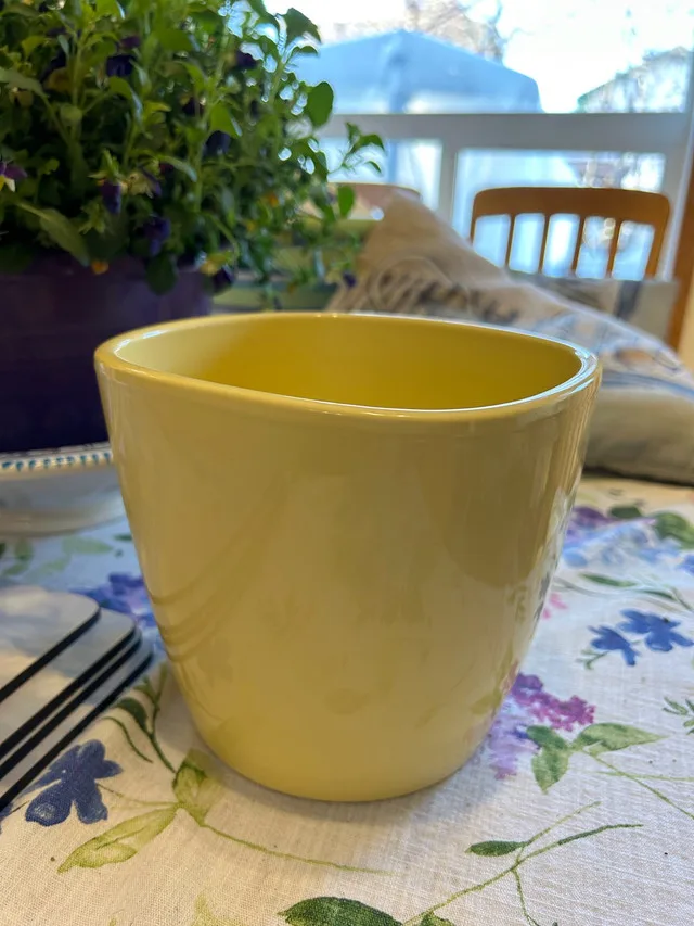 Yellow plant pot