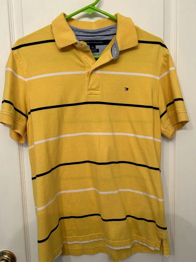 Tommy Hilfiger yellow collared shirt