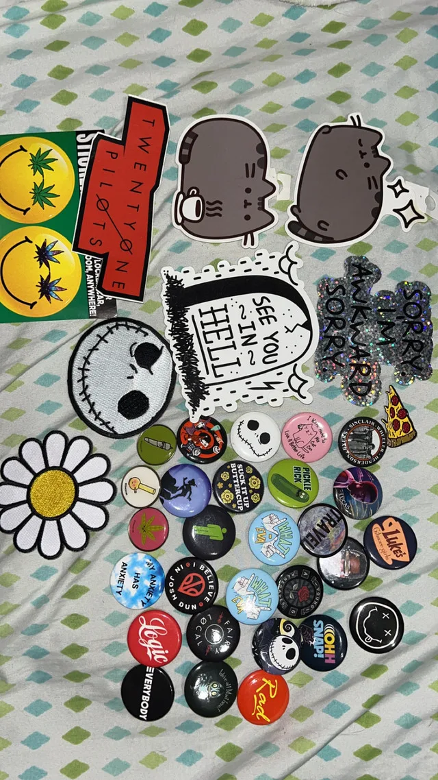 Pins and stickers