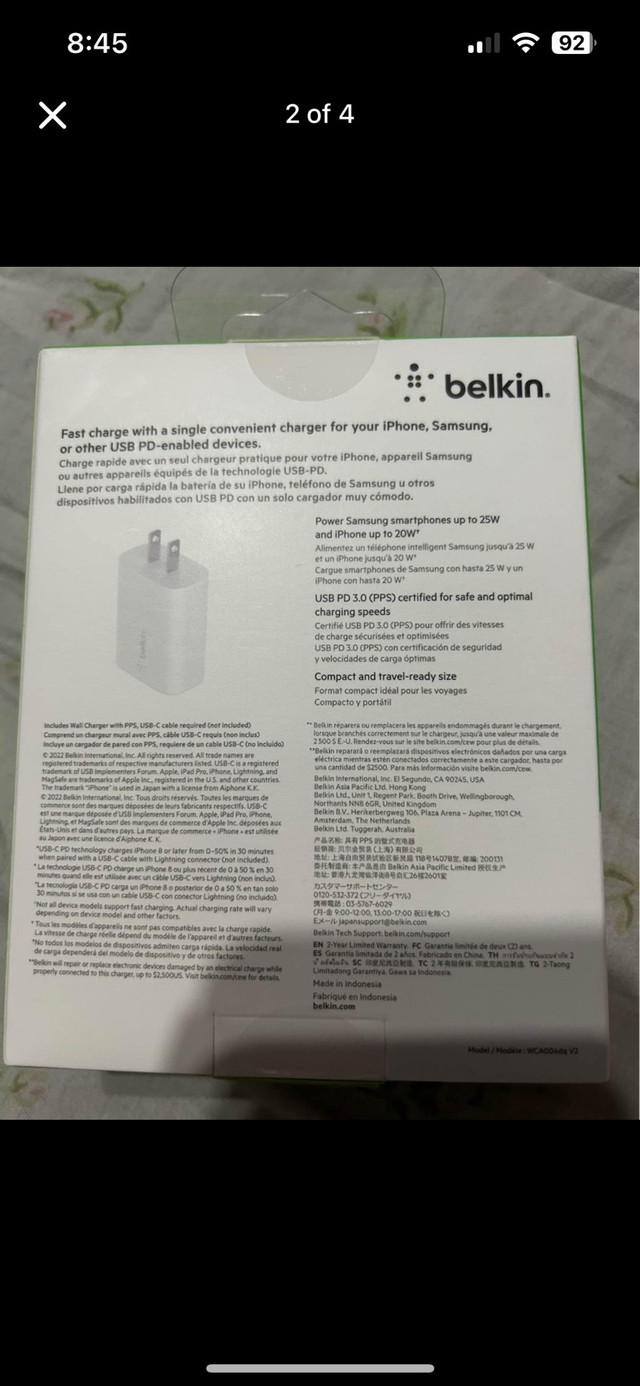 Belkin boost charge wall charger block - photo 2