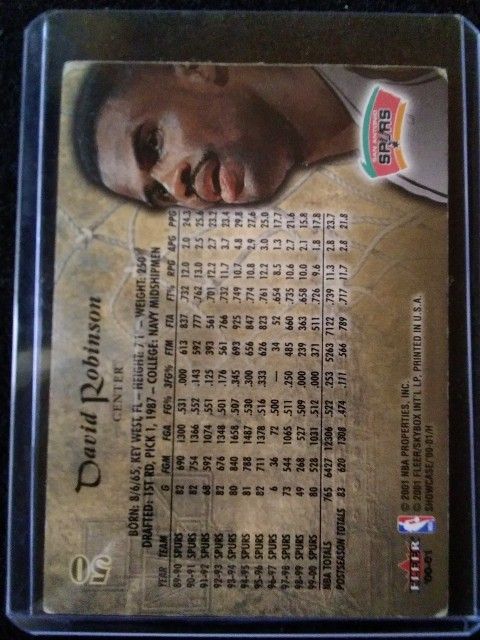 Fleer Showcase David Robinson Basketball Card - photo 2
