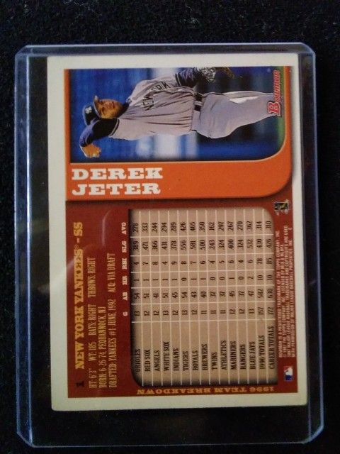 Bowman Derek Jeter Baseball Card - photo 2