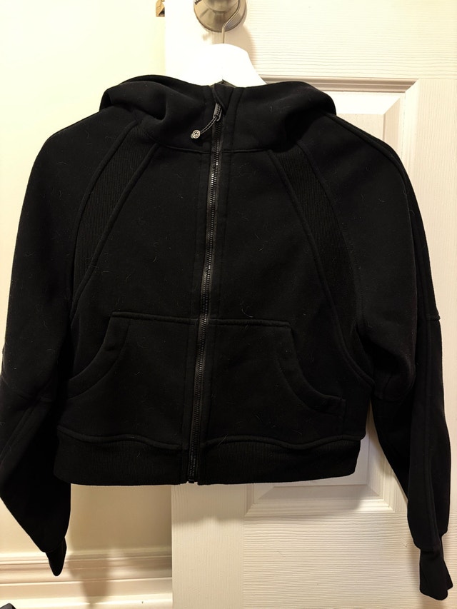 Black zip-up hooded sweatshirt