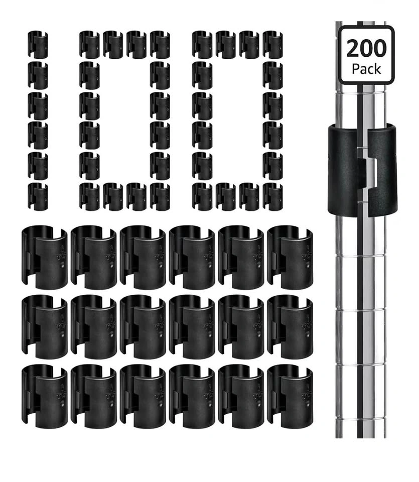 200 Pcs Wire Shelf Clips for 1" Post - 100 Pairs