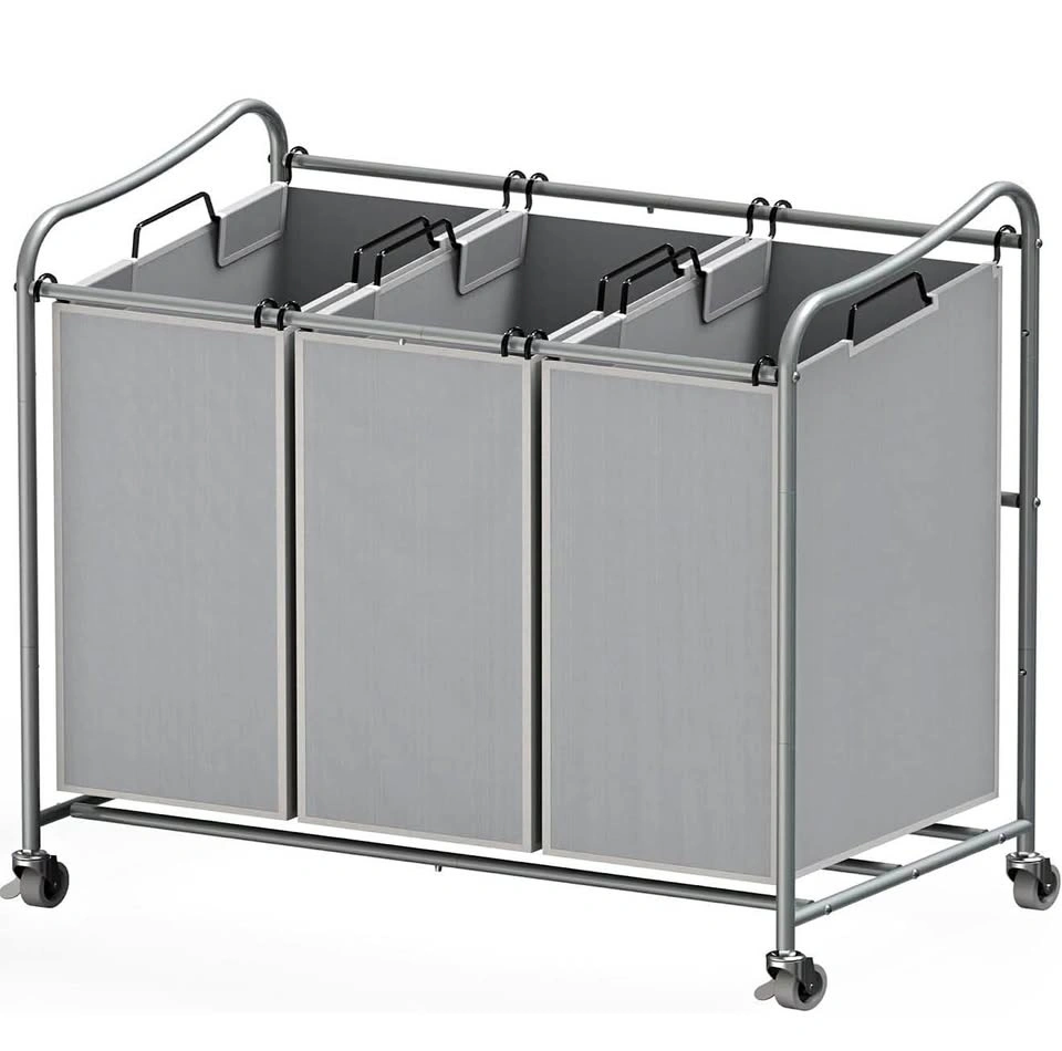 3-Bag Rolling Laundry Sorter w/ Removable Bags
