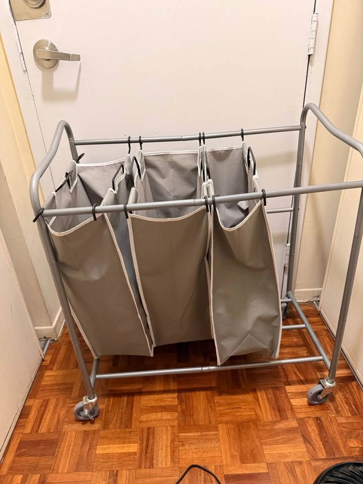 3-Bag Rolling Laundry Sorter w/ Removable Bags - photo 2