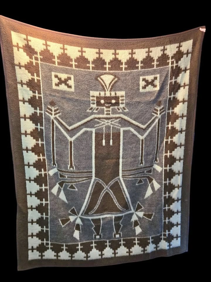 Vintage Biederlack Aztek Throw Blanket 72x52