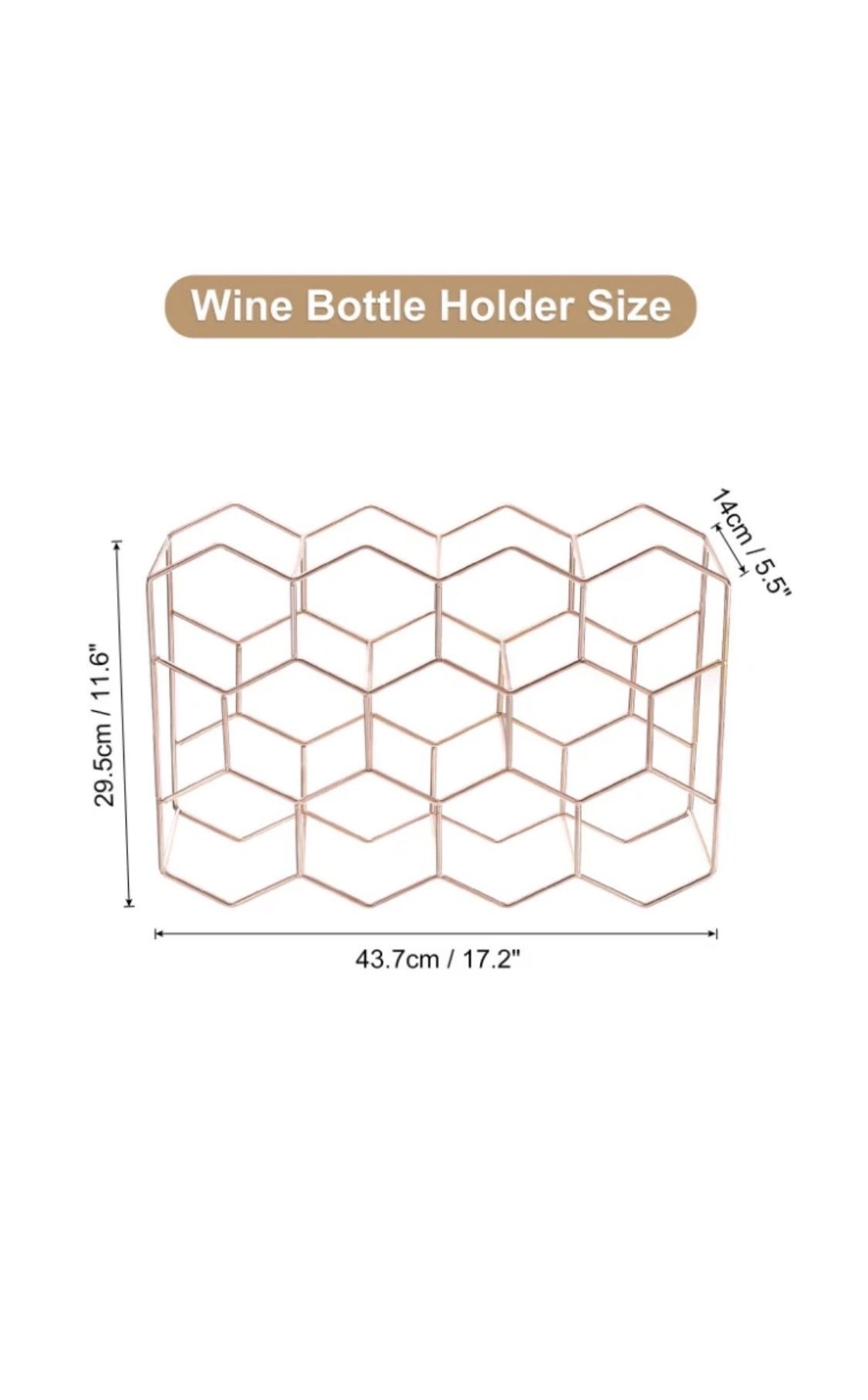 Evergreen 11 Bottle Wine Rack - Gold - photo 2