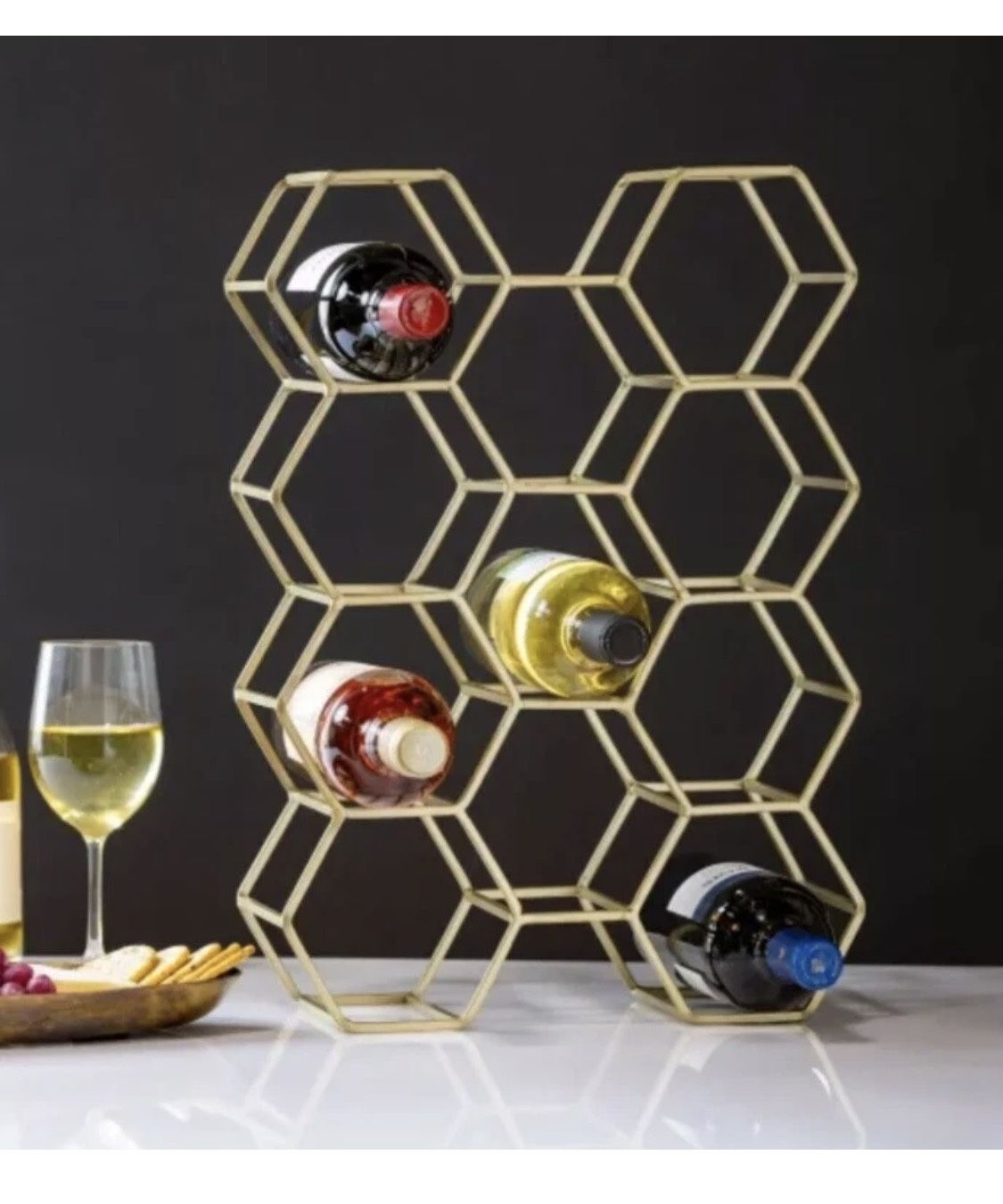 Evergreen 11 Bottle Wine Rack - Gold - photo 4