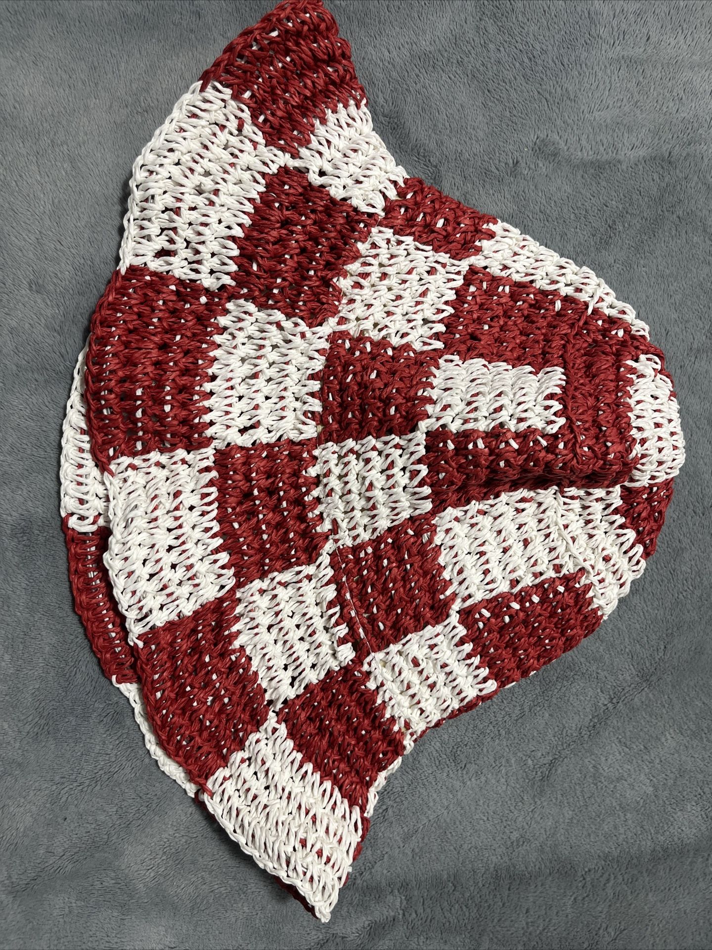 Adjustable Summer Floppy Checkerboard Red And White Hat - photo 5