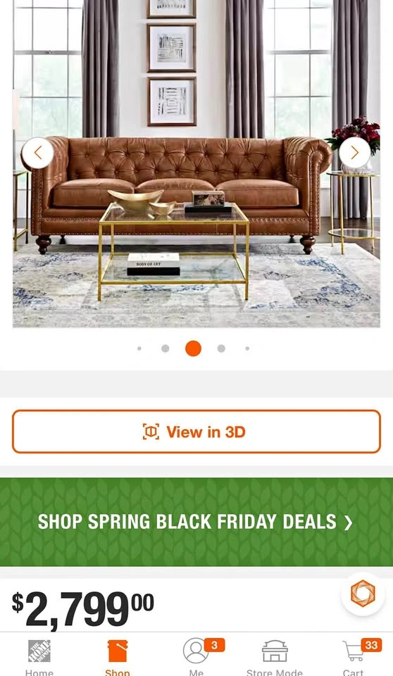 Blakely 95 in. Arena Vintage Brown Leather Sofa