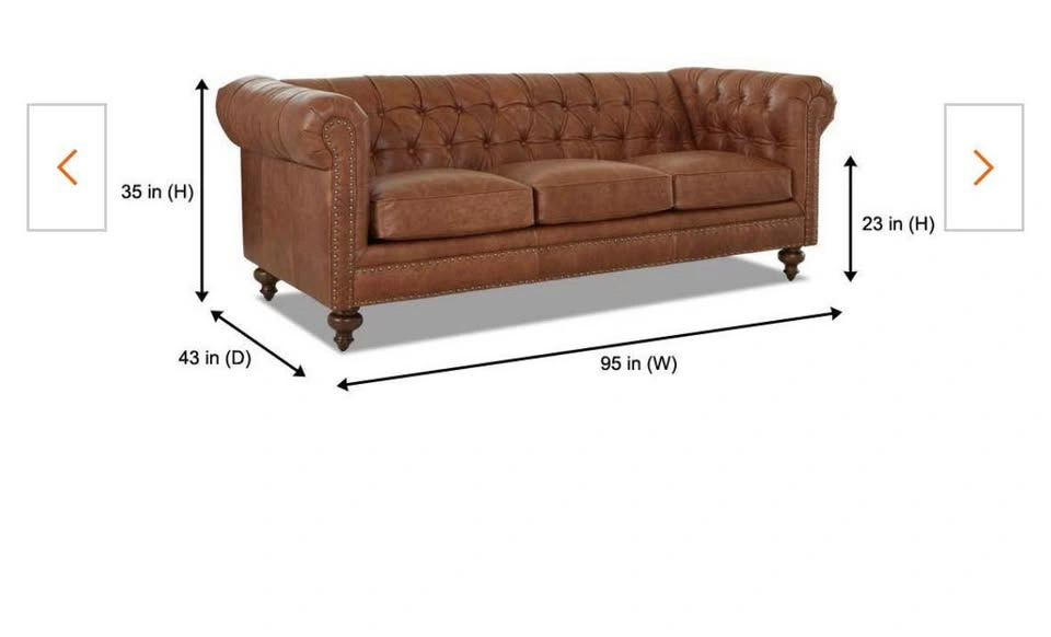 Blakely 95 in. Arena Vintage Brown Leather Sofa - photo 2