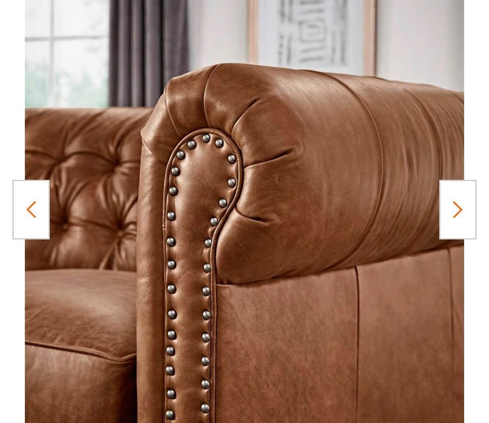 Blakely 95 in. Arena Vintage Brown Leather Sofa - photo 3
