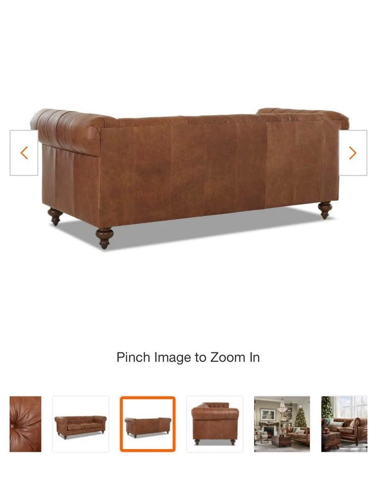 Blakely 95 in. Arena Vintage Brown Leather Sofa - photo 4
