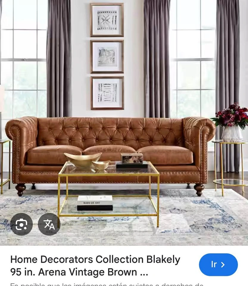 Blakely 95 in. Arena Vintage Brown Leather Sofa - photo 5