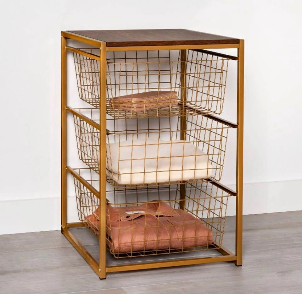 3 Drawer Organizer Brass