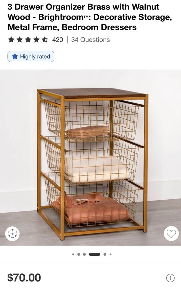 3 Drawer Organizer Brass - photo 5