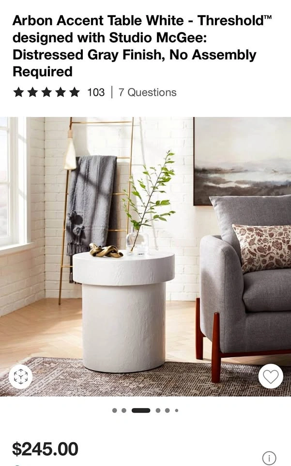 Arbon Accent Table White