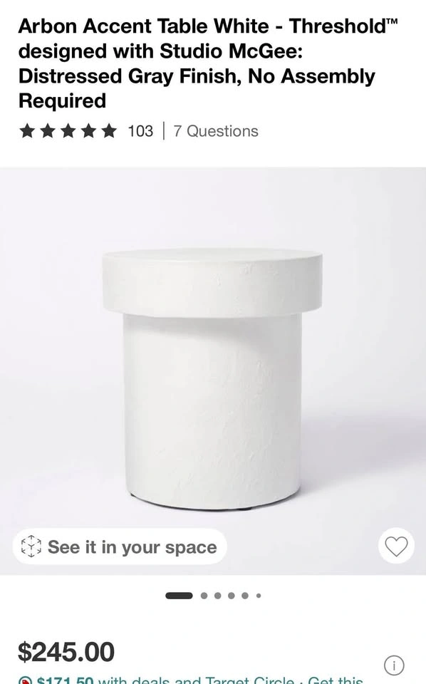 Arbon Accent Table White - photo 3