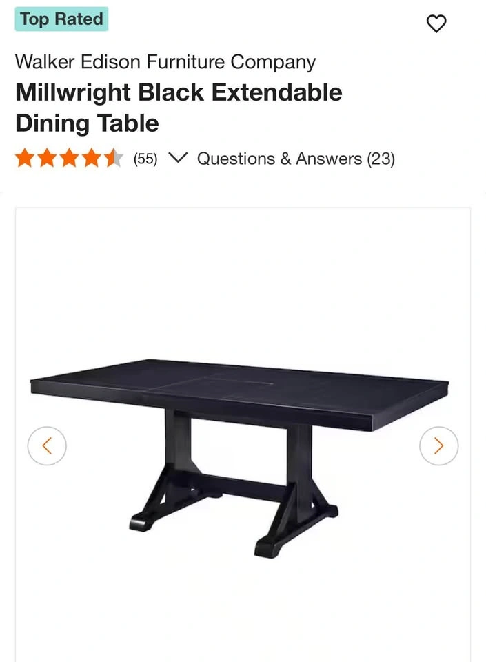 Millwright Black Extendable Dining Table - photo 2
