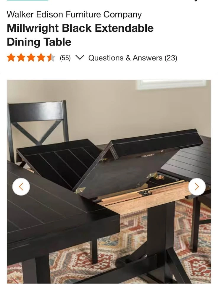 Millwright Black Extendable Dining Table - photo 5