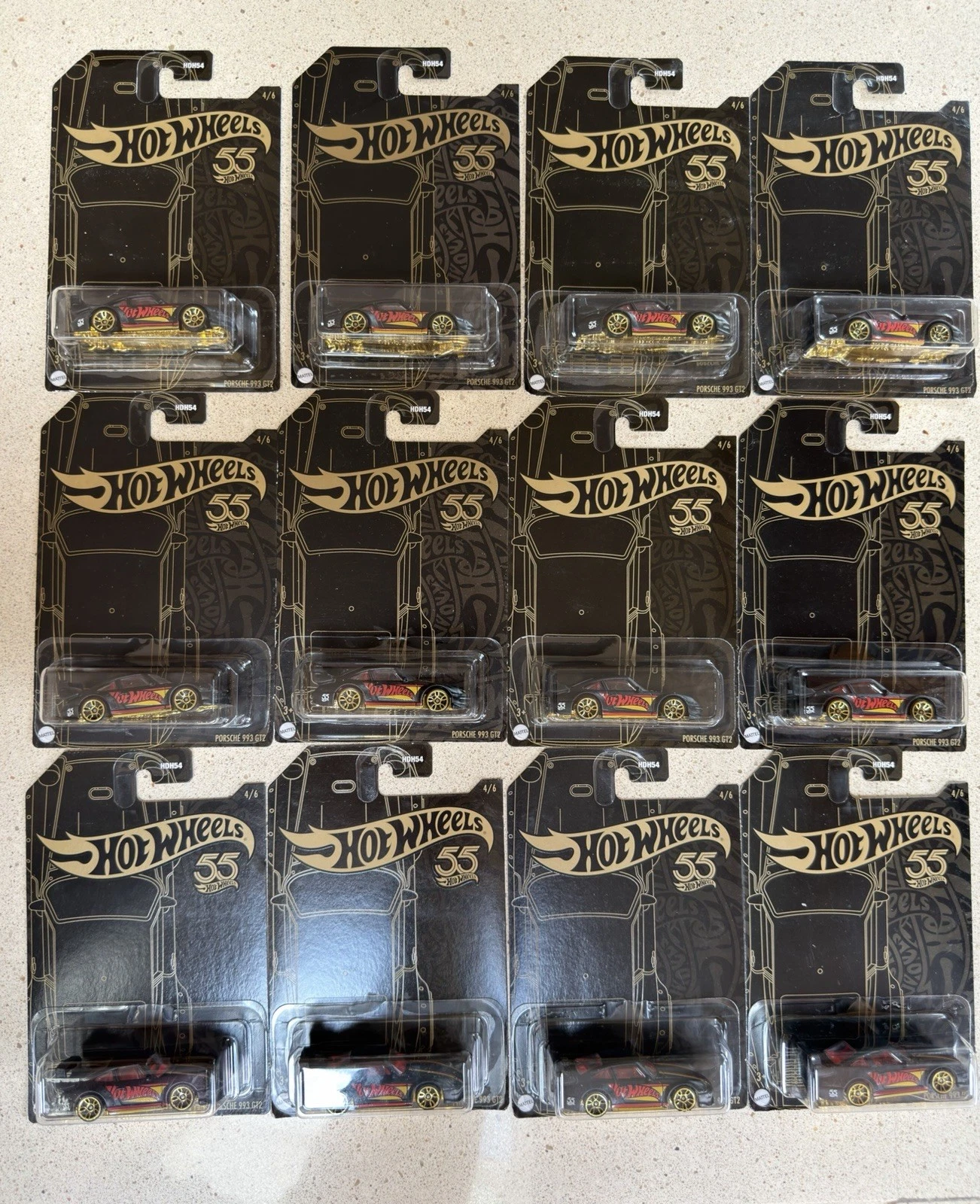 Qty x12 Hot Wheels 55th Anniversary Porsche 993 GT2