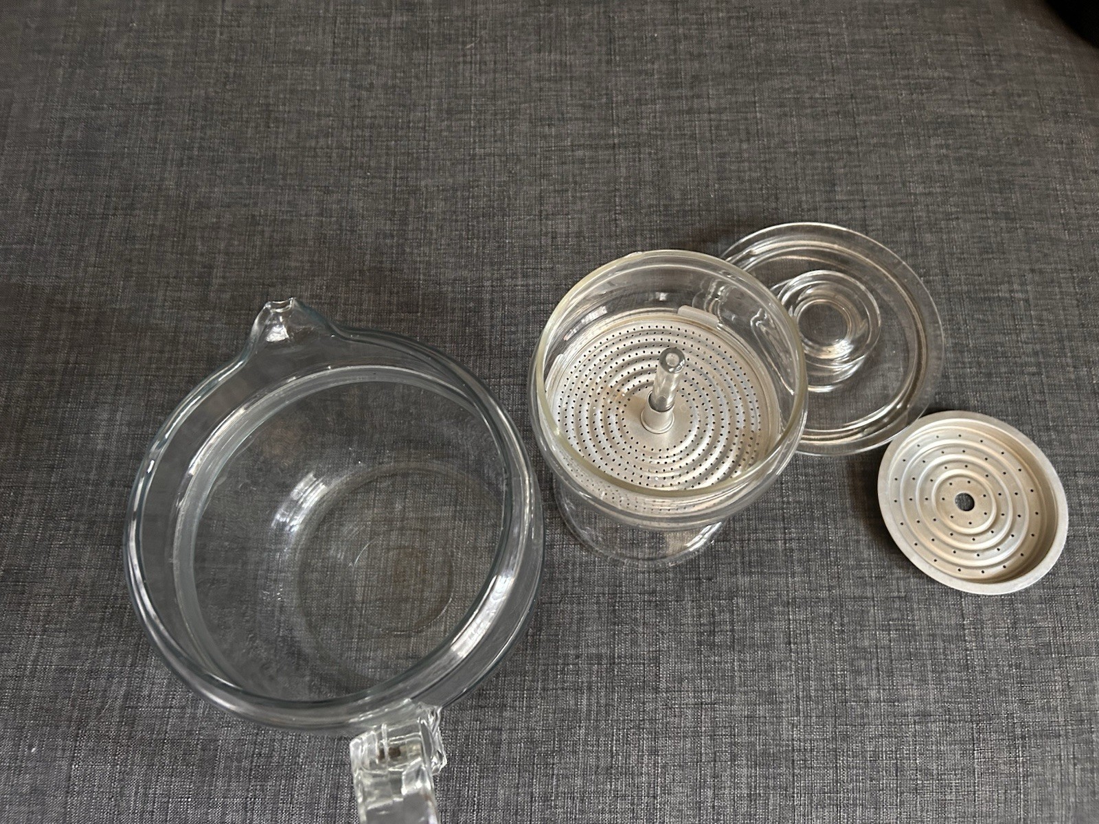 PYREX Clear Glass Coffee Pot w/ Lid & Percolator - 3 Pc Set - photo 2