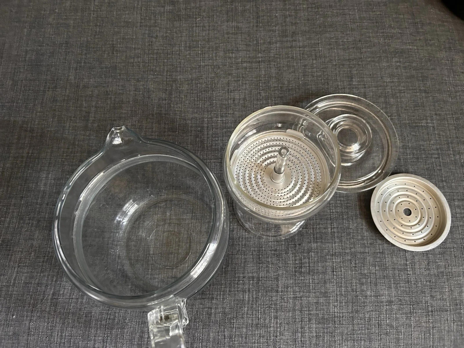 PYREX Clear Glass Coffee Pot w/ Lid & Percolator - 3 Pc Set - photo 2