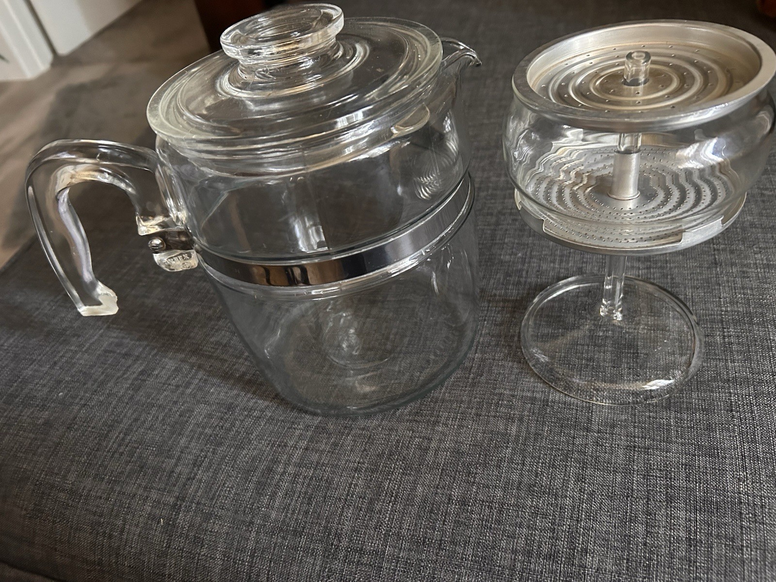 PYREX Clear Glass Coffee Pot w/ Lid & Percolator - 3 Pc Set - photo 3