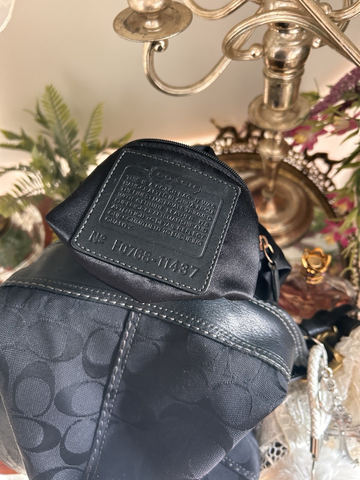 Coach Signature Black Crescent Hobo Shoulder Bag - photo 5
