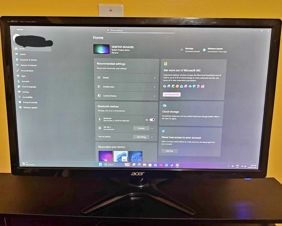 27 inch Acer Monitor