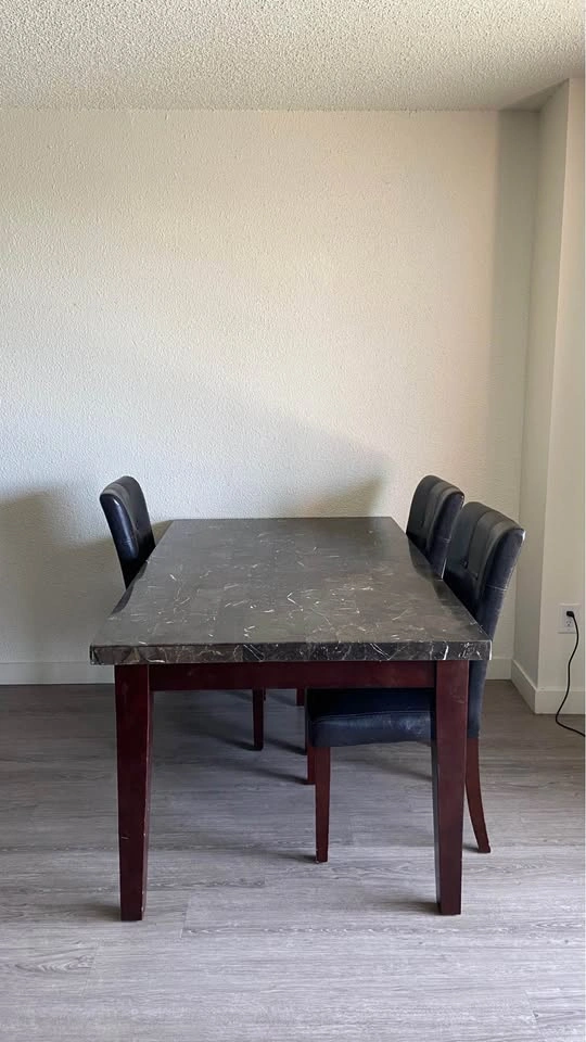 Marble Dining Table with Chairs - photo 2
