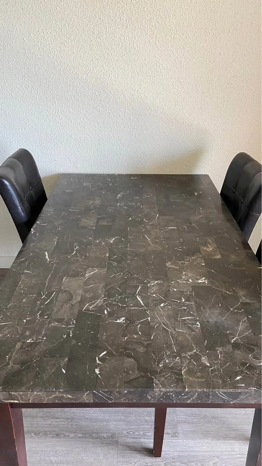 Marble Dining Table with Chairs - photo 3
