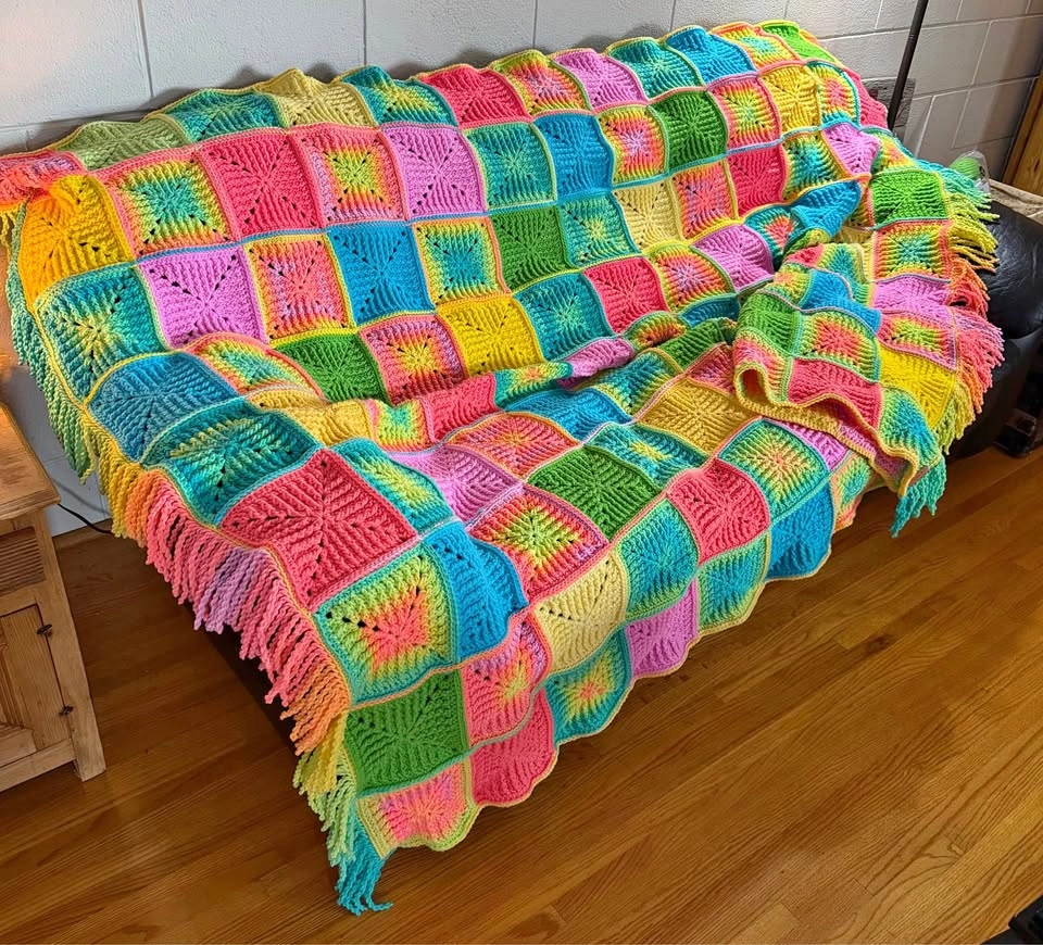 Handmade Crocheted Blanket/Bed Spread Twin