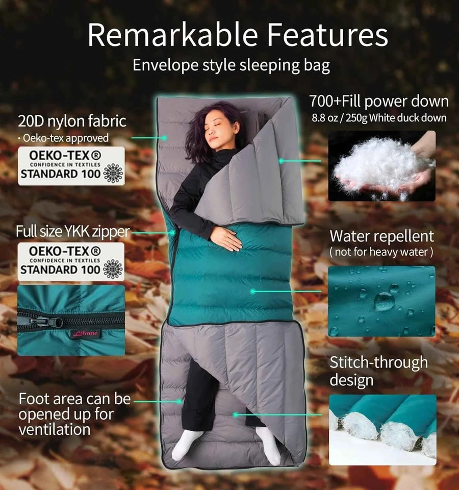 Litume Combinable Lightweight Down Sleeping Bag (Teal) - photo 5