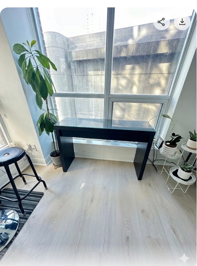 Ikea Malm Desk with Glass Top - Black