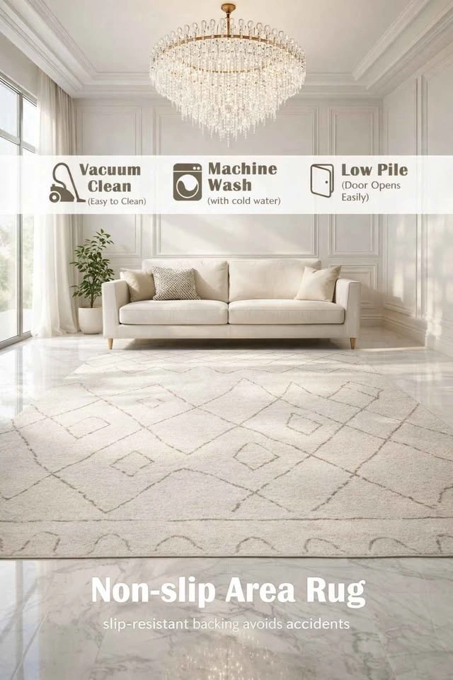 SOFT NORDIC CALM 5x7 WASHABLE AREA RUG - photo 2