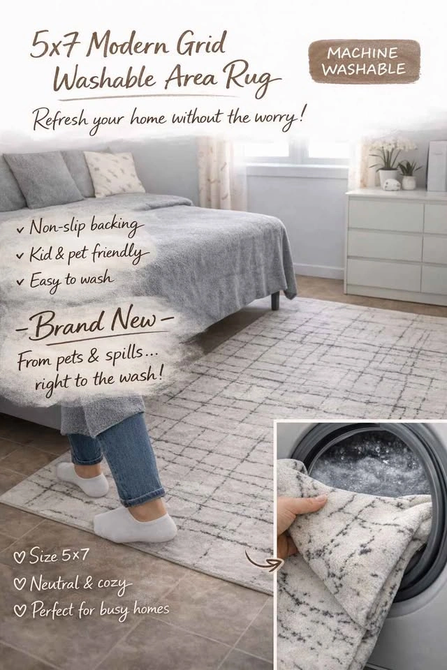 5x7 MODERN WASHABLE AREA RUG 🆕 - photo 3