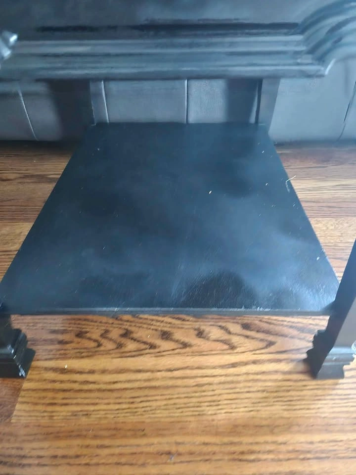 Marble Top Black Wood End Table w/ Drawer & Storage 21" x 27" x - photo 4