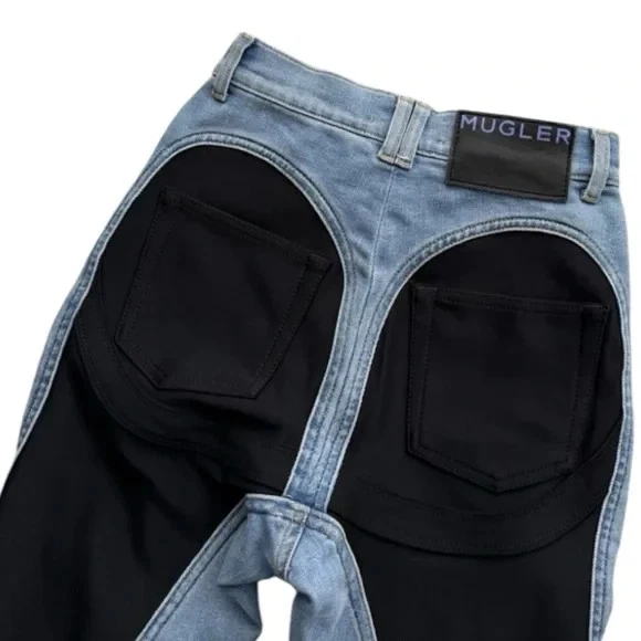 Mugler X H&M Spiral Jeans Black Stretch Denim EUR 36 - photo 2