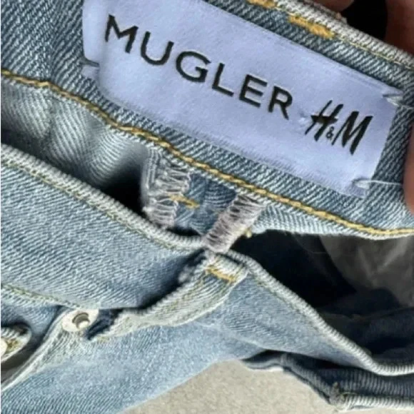 Mugler X H&M Spiral Jeans Black Stretch Denim EUR 36 - photo 4